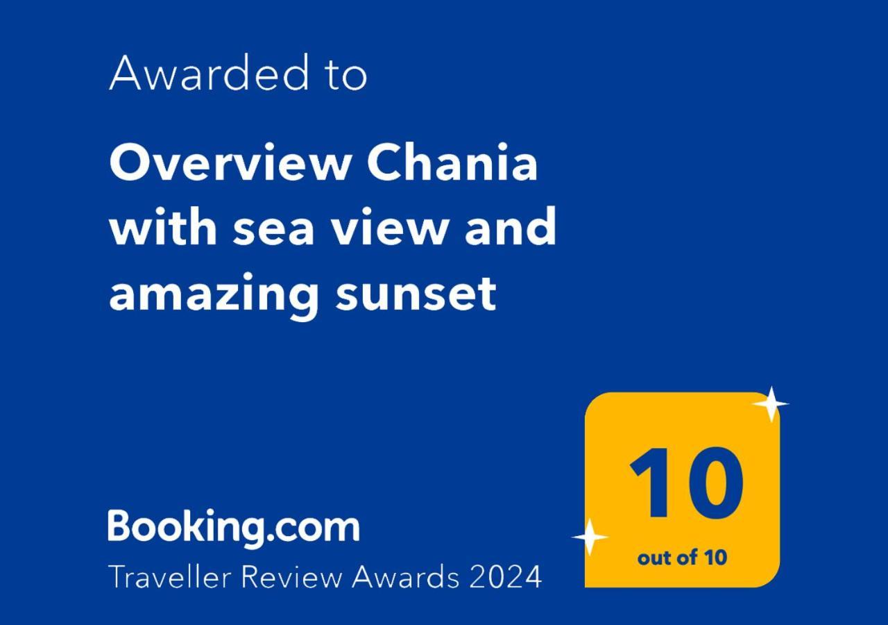 Overview Chania With Sea View And Amazing Sunset Buitenkant foto